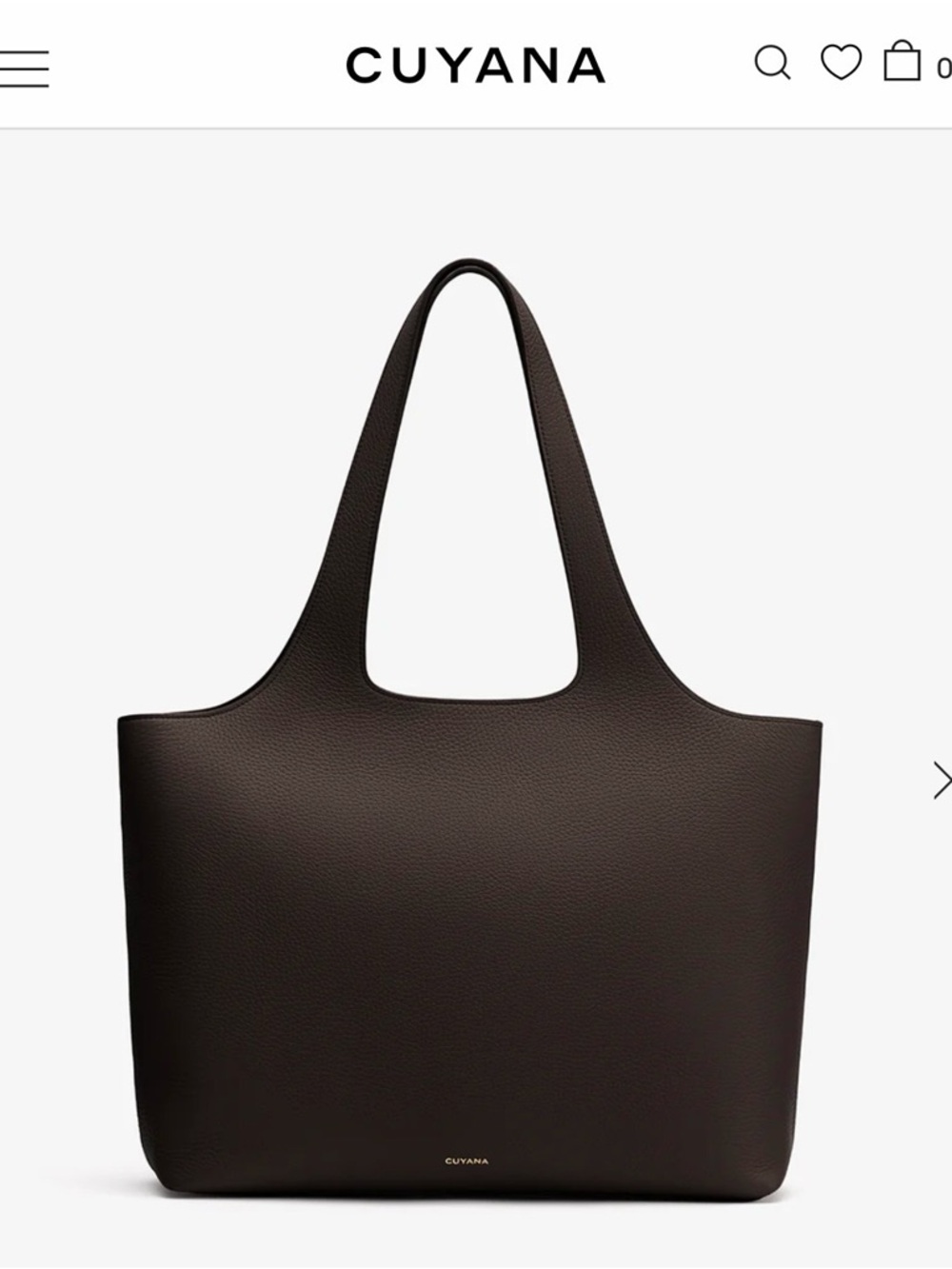 Cuyana Dark Brown Pebbled Leather Tote